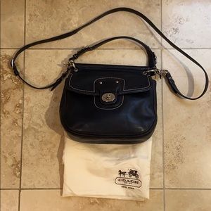 Coach Vintage Navy Blue Saddle Bag